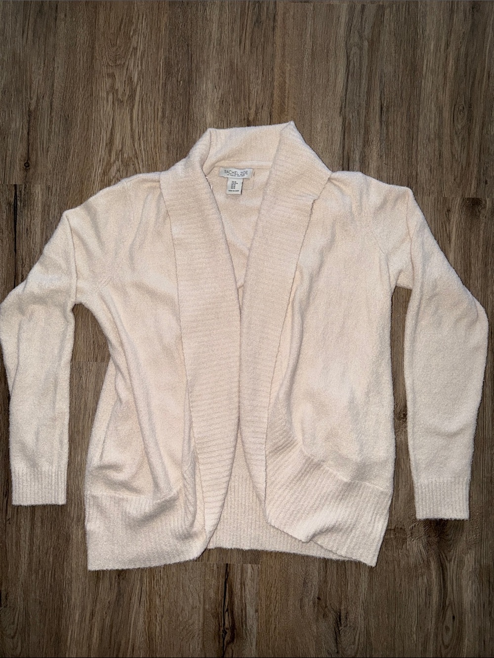 Rachel Zoe Open-Front Shawl Collar Cardigan - Cream